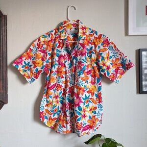 Vintage Bright Hawaiian Print Short Sleeve Shirt